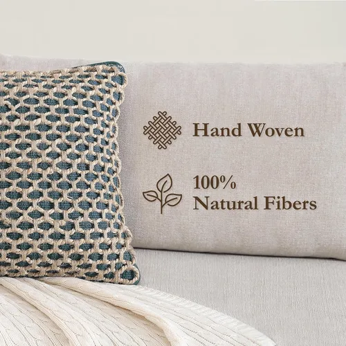 Miniatura 4 de Boho Living Jada 2 Fundas Decorativas para Almohadas de Tiro, Relleno de Almohada No Incluido, Diseño Tejido Premium, Decoración de Sala de Estar
