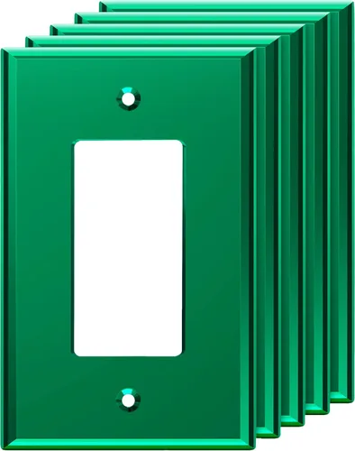 Miniatura 25 de LIDER Placa de Pared Decorativa de Acrílico Reflectante, Placa de Interruptor de Luz Espejada, Cubierta de Tomacorriente de Plexiglás, Vidrio Dorado