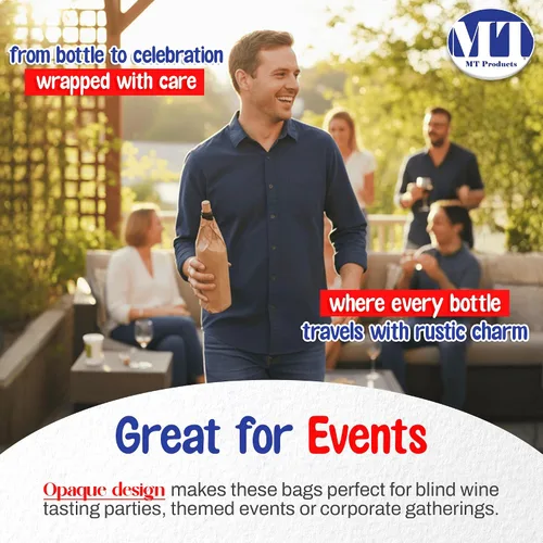 Miniatura 6 de MT Products Bolsas de vino Kraft de 3.75 x 2.25 x 11.5 pulgadas, bolsas de papel desechables para regalo, paquete de 1000