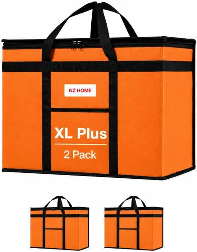 Miniatura 26 de NZ home Durable 3XL PRO Bolsa Térmica Aislada y Calentador de Alimentos para Entrega y Compras de Comestibles con Cremallera Superior, Azul Grado