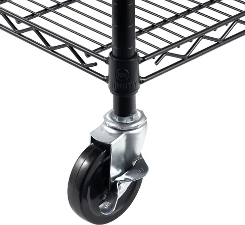 Miniatura 6 de Trinity Basics Estantería de alambre ajustable de 3 niveles con ruedas para organización de cocina, almacenamiento de garaje, cuarto de lavandería