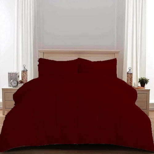 Miniatura 20 de Edredón 100% algodón egipcio de 500 GSM, súper suave, relleno alternativo de plumón con 2 fundas de almohada, colección de insertos para clima frío