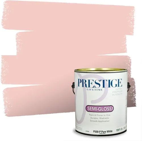 Miniatura 63 de Prestige Paints E100-T-SW6591 Pintura exterior e imprimación en uno, 1 galón, plano, combinación comparable de Sherwin Williams Amaryllis, 1 galón