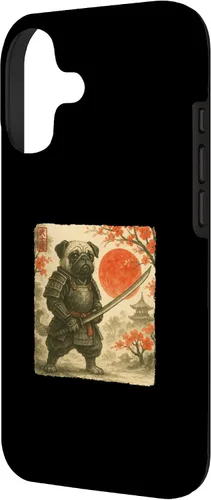 Miniatura 2 de Pug Samurai Japanese Warrior Costume Sumi-e Art Funny Case for iPhone 17