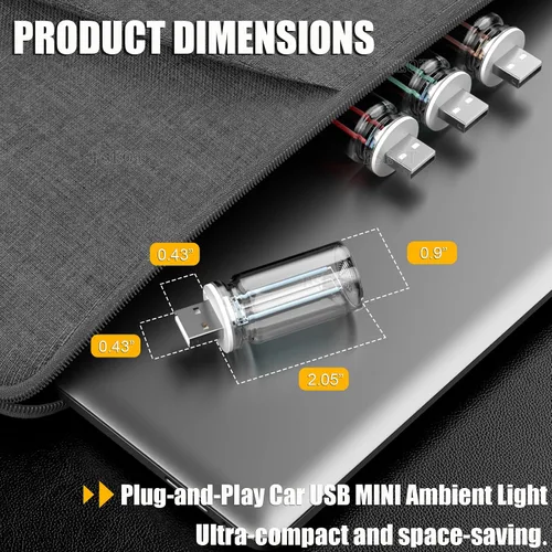 Miniatura 7 de PSEQT Luces Interiores Retro para Coche USB, Luces de Ambiente Mini Neón con Atenuación Táctil, Lámparas Decorativas para Coche con Enchufe