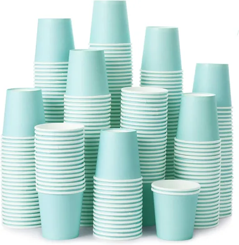 AOZITA Paquete de 360 vasos de papel de 3 onzas, vasos de enjuague bucal azul cielo, vasos de baño desechables, tazas de espresso, vasos de papel
