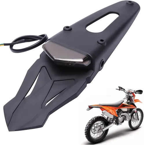 Miniatura 7 de Luz trasera LED roja de montaje en guardabarros trasero, lámpara de freno, señales de giro, luz de placa de matrícula para motocicleta todoterreno