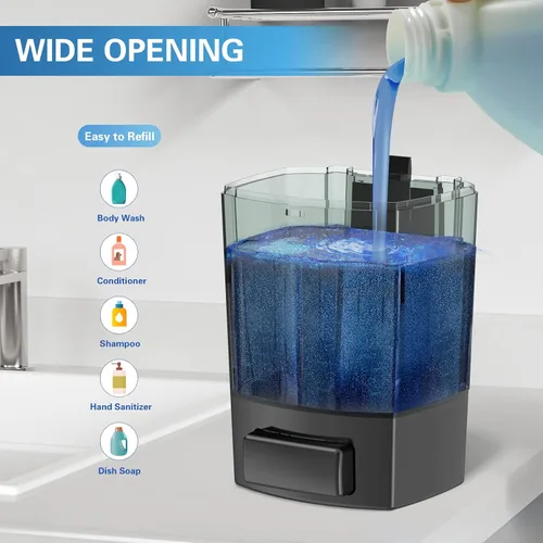 Miniatura 3 de SVAVO Dispensador de Jabón Montado en Pared Dispensador Manual de Jabón para Cocina y Baño Dispensador de Jabón de Mano Recargable para Contenedores