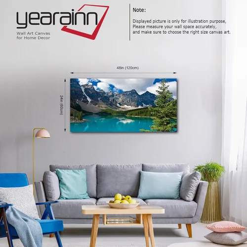 Miniatura 2 de yearainn Lienzo grande de Moraine Lake para pared, decoración de pared para dormitorio, imagen de montaña, lienzo, decoración de sala de estar
