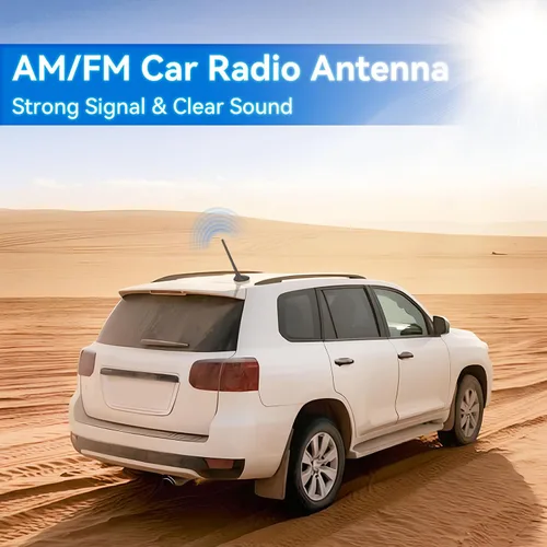 Miniatura 2 de Eightwood Antena de radio universal para automóvil, montaje en techo, antena estéreo FM AM con conector macho DIN para vehículo, camión, SUV, radio