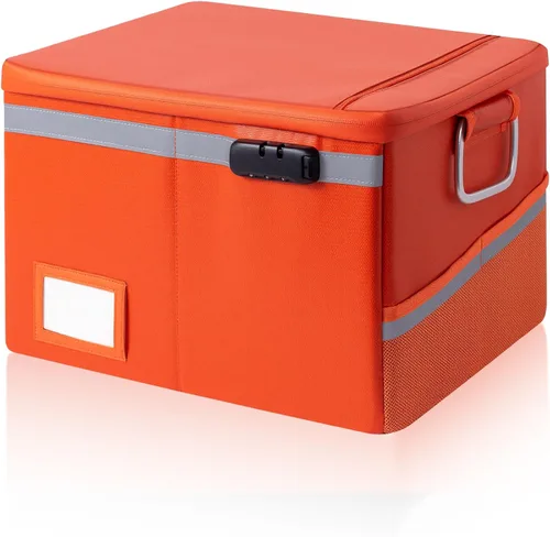 Miniatura 7 de Caja de documentos impermeable ignífuga con cerradura, organizador de archivos portátil plegable, almacenamiento de carcasa dura para colgar cartas