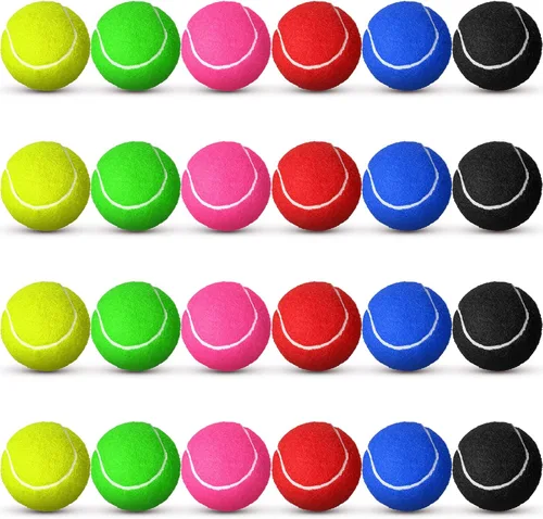 Miniatura 9 de Vinsot Paquete de 24 pelotas de tenis a granel, pelotas de presión estándar para entrenar jugadores principiantes jóvenes, pelota de ejercicio