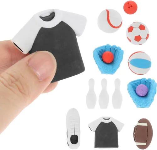 Miniatura 2 de NUOBESTY Creative Sports Erasers - Juego de 50 borradores de goma para fútbol, baloncesto, mini papelería para niños, recuerdos de fiesta