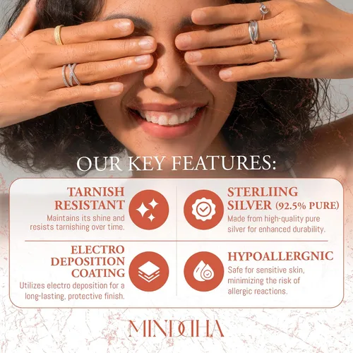 Miniatura 4 de MINDDHA Sterling Silver Interlocking Ring for Women - 925 Trinity Rolling Ring - Handmade Dainty Stackable Jewelry - Ideal Gift for Anniversary
