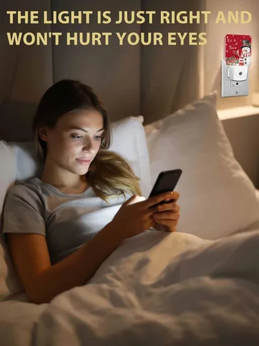 Miniatura 6 de Luces nocturnas de Navidad que se enchufan a la pared, luz nocturna roja con enchufe de muñeco de nieve y pájaro con sensor de luz del atardecer al