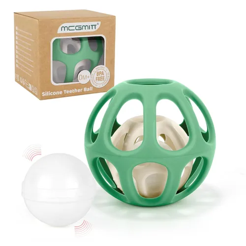 Miniatura 13 de MCGMITT Pelotas sensoriales para bebé, pelota mordedor de bebé de silicona elástica de grado alimenticio fácil de agarrar para 0-6 6-12 meses