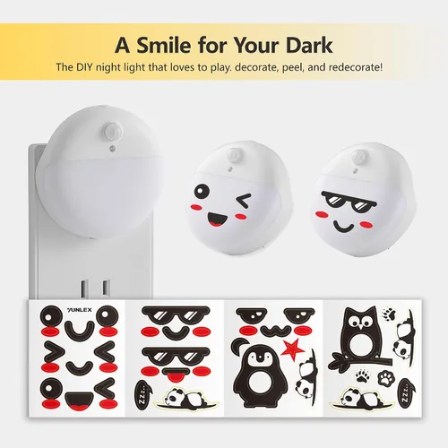 Miniatura 7 de YUNLEX Paquete de 2 luces nocturnas rojas enchufables con sensor de movimiento y sensor de atardecer a amanecer, 3 modos, brillo suave, 0% luz azul