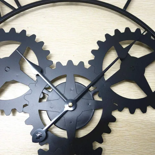 Miniatura 3 de Wall Clock Retro Do The Old European Single Creative Clock Metal Wall Round Wall Clock Mute Industry Shows Wind Speed (60 * 4 * 60 Cm)