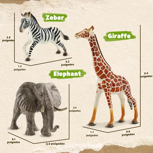 Miniatura 3 de Zippytots 6 piezas figuras de animales de safari para niños de 3-5 años figuras realistas de animales de selva de plástico vida silvestre africana