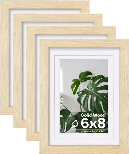 Miniatura 107 de Egofine - Juego de 4 portarretratos 8 x 10 pulgadas de madera maciza y cubierta de plexiglás de 4 x 6/5 x 7 pulgadas con paspartú u 8 x 10 pulgadas