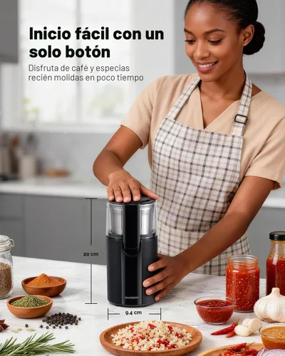 Miniatura 6 de SHARDOR Molinillo de café eléctrico, especias, hierbas, molinillo para especias y semillas en grano de café, con 2 cuencos extraíbles de acero