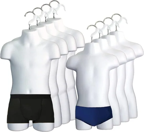 Miniatura 17 de Maniquí de inyección de plástico para torso y gancho para colgar en forma de torso para niños pequeños y niños (color negro, juego de 1)