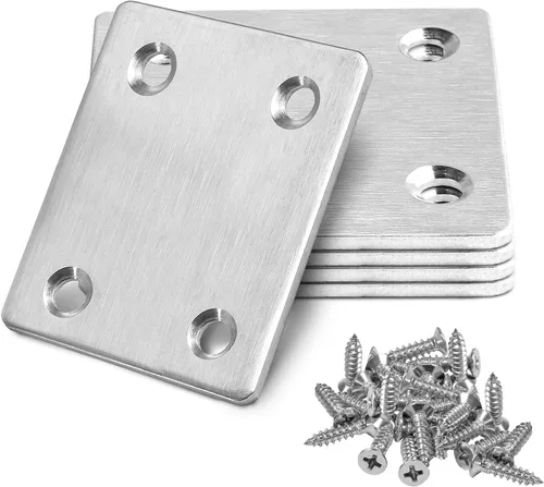 Miniatura 22 de Soporte plano de 1.575 x 0.630 x 0.079 in, soporte recto de acero inoxidable, soporte recto de metal, soporte recto negro, placa de unión