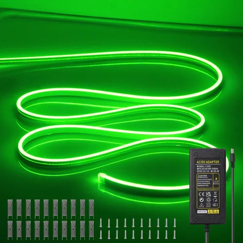 Miniatura 30 de Tiras de Luces LED de Neón Blancas de 12V - 16.4 Pies Flexibles Impermeables Cortables, Luces de Cuerda de Neón de Silicona Flexible para Cocina