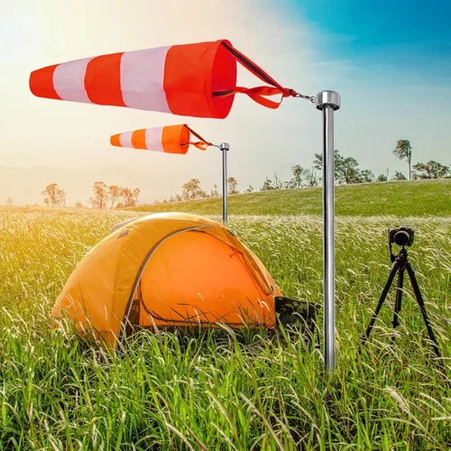 Miniatura 8 de 2 banderas reflectantes colgantes de manga de viento para exteriores, parada de rasgaduras, aeropuerto, calcetines de medición, calcetines de viento