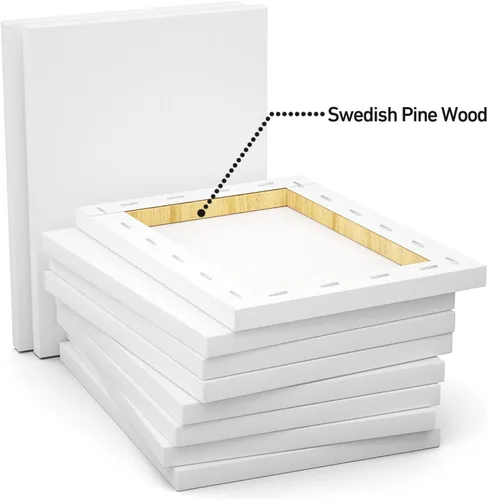 Miniatura 3 de GOTIDEAL Bastidores entelados, 5x7 pulgadas, juego de 10, blanco preparado - Tablas de lienzo de 100% algodón para artistas para pintar, verter