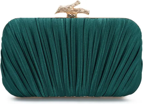 Miniatura 13 de Freie Liebe Bolso de mano para mujer, bolso de noche plisado con cadena para fiesta de boda with Chain