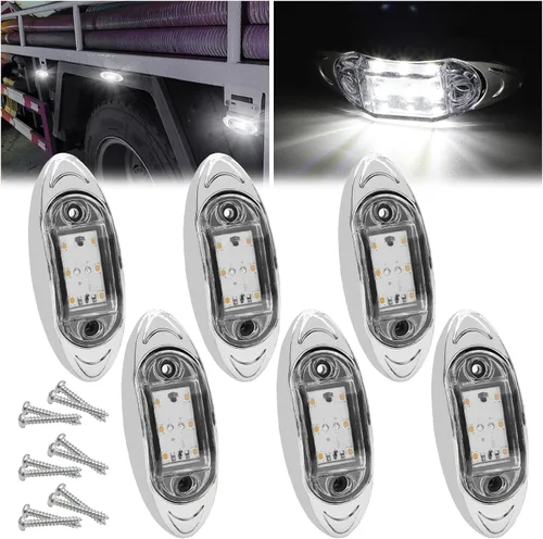 Miniatura 11 de Luz LED de marcador lateral para camión, 6 LED, lámpara de marcador de liquidación para camión resistente, remolque, caravana, cabina, barco