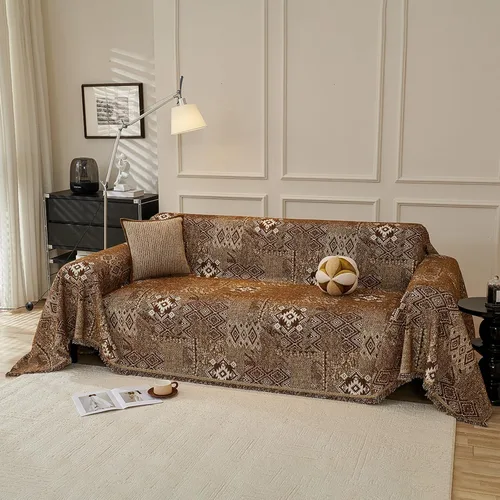 Miniatura 37 de DREAMINGO Fundas de sofá para sofá, estilo bohemio, geométrico y jacquard vintage, de 2 plazas, antideslizante, protector de muebles de felpilla