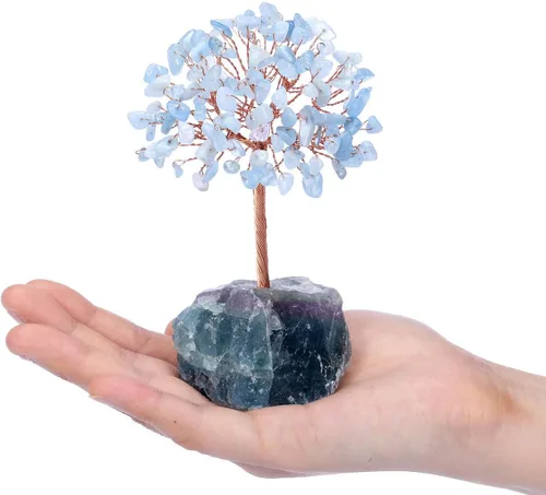 Miniatura 4 de PESOENTH Árbol de cristal de aguamarina, regalo de árbol de la vida para mujeres, mamá, cumpleaños, cristales curativos, árboles de energía