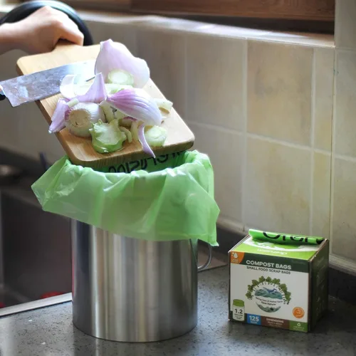 Miniatura 4 de GreFusion Bolsas compostables para cubo de compost de cocina, 1.2 galones, 125 unidades, certificadas por BPI y ASTM, a prueba de fugas y control