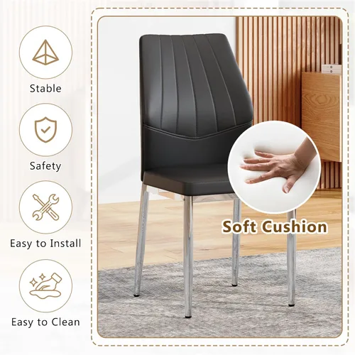 Miniatura 3 de Sillas De Comedor Juego de 4 Sillas De Comedor Juego de 4 Sillas De Comedor para Comedor, Juego de 4 Sillas De Comedor para Comedor, Cocina, Sala