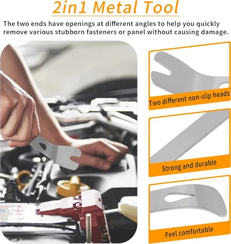 Miniatura 2 de Kit de herramientas de extracción de moldura automática, 15 piezas, herramientas de extracción de panel de automóvil, kit de ajuste interior, kit