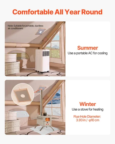 Miniatura 6 de VEVOR Tienda de campaña inflable para camping, tienda inflable de fácil instalación con bomba de mano, tienda de campaña Glamping para 4 estaciones