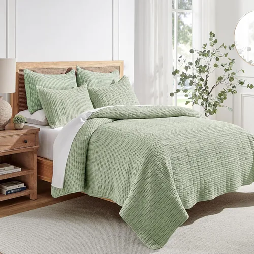 Miniatura 141 de Levtex Home Mills Waffle - Juego de colcha King (122 x 106 pulgadas) con 2 fundas de almohada (36 x 20 pulgadas) - Rubor - Juego de colcha de Blush