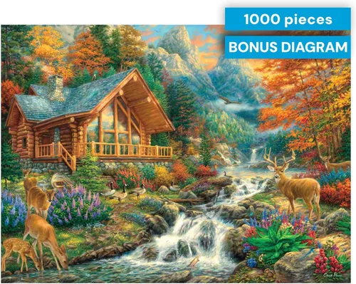 Miniatura 7 de Buffalo Games Chuck Pinson Alpine Serenity - Rompecabezas de 1000 piezas, grande, 26.75 x 19.75 pulgadas, multicolor, rompecabezas de 1000 piezas