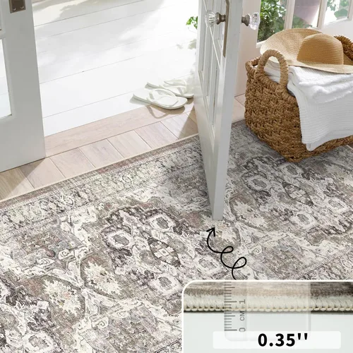 Miniatura 9 de YOUFORTONG Alfombras de pasillo de 2 x 10 pies para pasillos, alfombra de cocina suave antideslizante con respaldo de goma para baño, alfombra