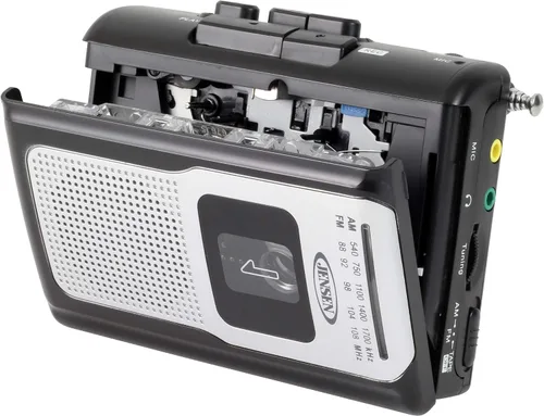 Miniatura 5 de Jensen CR-100 - Radio AM/FM portátil retro, reproductor de cassette personal, diseño compacto y ligero, estéreo de radio AM/FM, reproductor