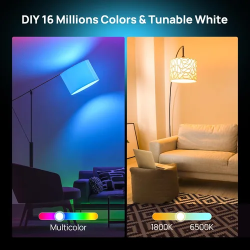 Miniatura 3 de Consciot Bombillas inteligentes con control remoto, bombilla LED que funciona con Alexa y Google Home, bombilla que cambia de color, bombillas A19