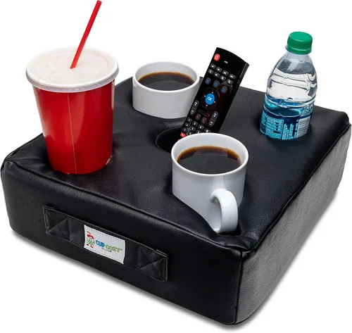 Miniatura 13 de La Almohada Portavasos Original Cup Cozy Pillow de 5 Agujeros Negra Como se Ve en TV - Soporte Portavasos para Sofá, Sillón, Cama, Automóvil, Casa