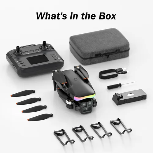 Miniatura 9 de F417PRO Drone con cámara 1080P para adultos y niños, mini dron con pantalla, dron para adultos, lente dual de 90°, luces LED, flujo óptico, batería