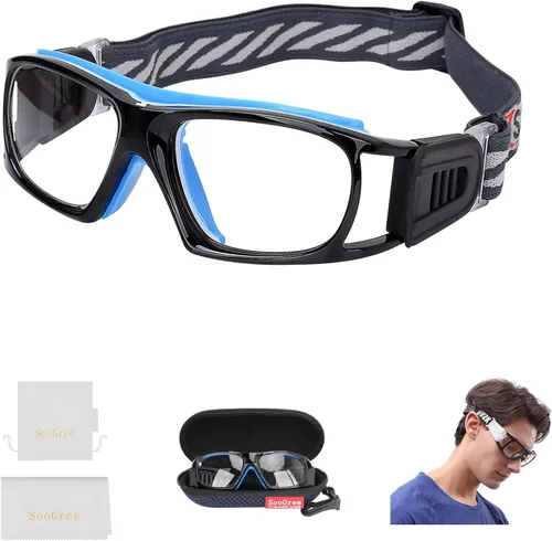 Miniatura 27 de SooGree Sports Glasses - Racquetball Goggles Basketball Football Eye Protective G8033 Marco Negro Almohadilla Gris