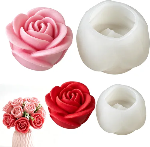 Miniatura 10 de 4 moldes para velas de margaritas, moldes de silicona para hacer velas, molde decorativo en forma de flores 3D para fondant, jabón, pastel