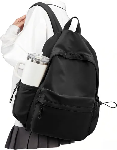 VECAVE - Mochila ligera para mujeres y hombres, mochila de viaje casual para portátil, A-Negro, Grande, Mochila