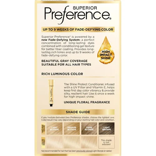 Miniatura 10 de L'Oreal Paris Superior Preference - Tinte permanente luminoso que desafía la decoloración, tinte para el cabello hasta 9 semanas de resplandor, 10NB