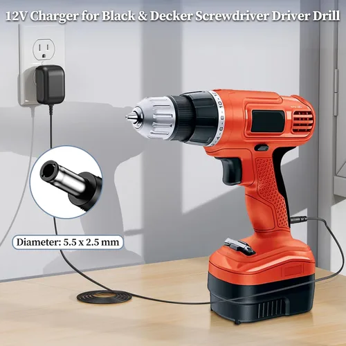 Miniatura 2 de Cargador de 12 V para destornillador Black & Decker adaptador de CA para Black & Decker GCO1200 GC01200 GCO1200 GCO1200CL taladro inalámbrico fuente